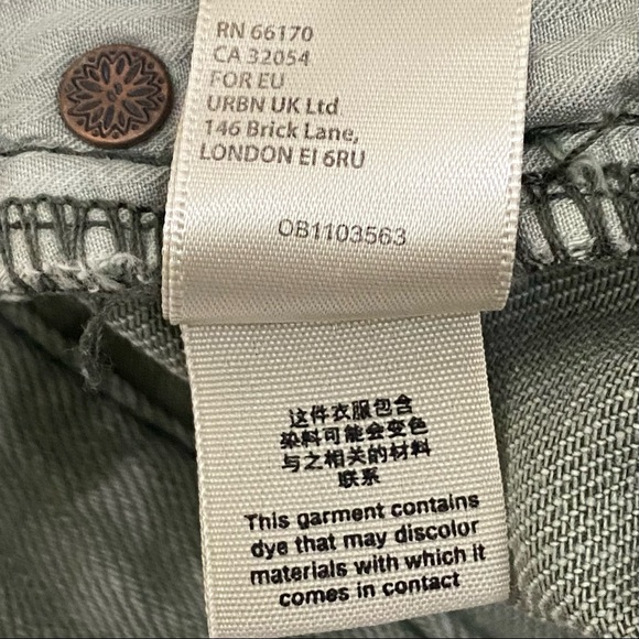 FREE PEOPLE We The Free Loving Good Vibrations Cutoff Olive Green Denim Shorts - Picture 10 of 13